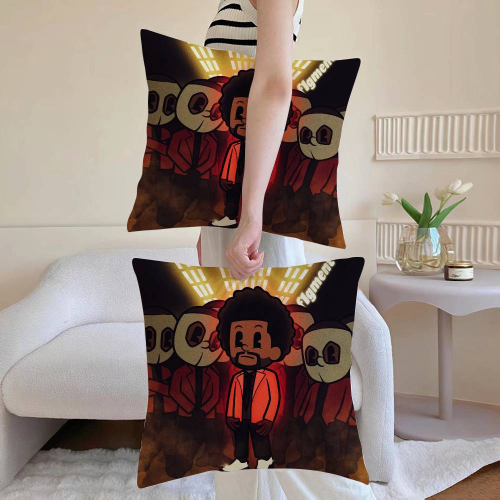 The W-Weeknd Anime Pillow Case Anti-dustmite Pillowcase Invisible Zipper Silky Sofa Cushion Cover
