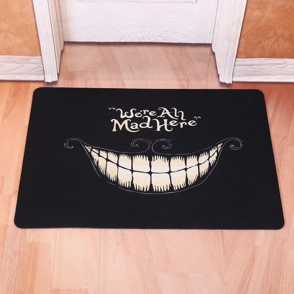 Funny Door Mat Rubber Floor Rug NOn slip Pad Indoor Outdoor Doormat Carpet 4#We re All Mad Here