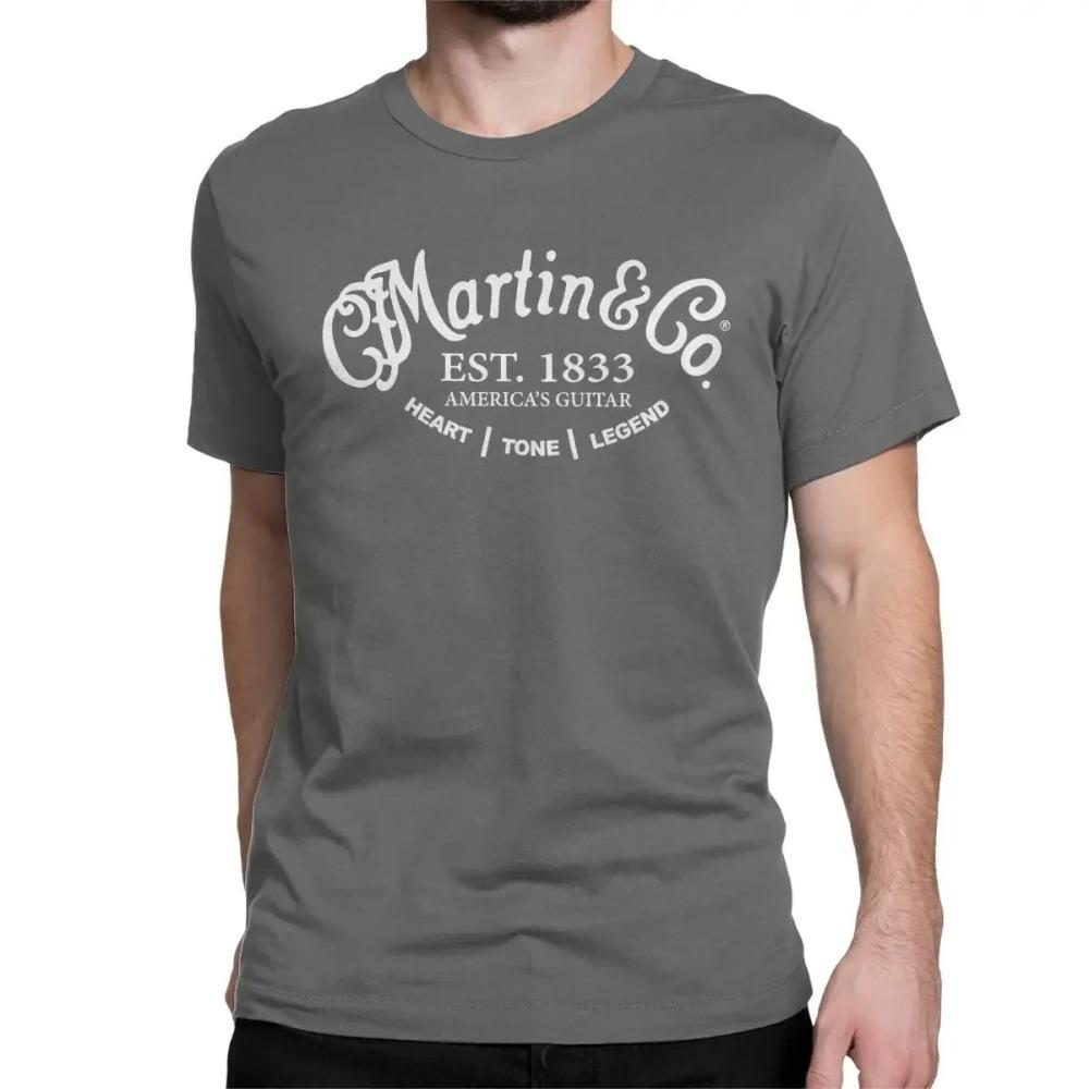 2024 Hot Sale Summer 100% Cotton New Martin&Co Guitar Logo Black T Shirt Men Short Sleeves Cool Tee Hip Hop Streetwear T-shirt