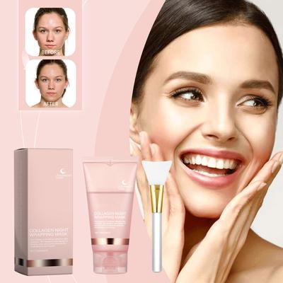 Collagen Overnight Wrapping Peel Off Facial Mask Pack Collagen Night Wrapping Mask Hydrates And Tightens Skin Reduces Sagging Elasticity
