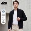 JOW Men's 100% Cotton Full-Zip Stand Collar Knit Cardigan