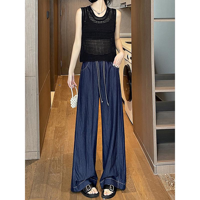 

Женские джинсы из тенселя на весну-лето 2025: Драпировка высокого класса, Вариант слим или широкие брюки 2XL