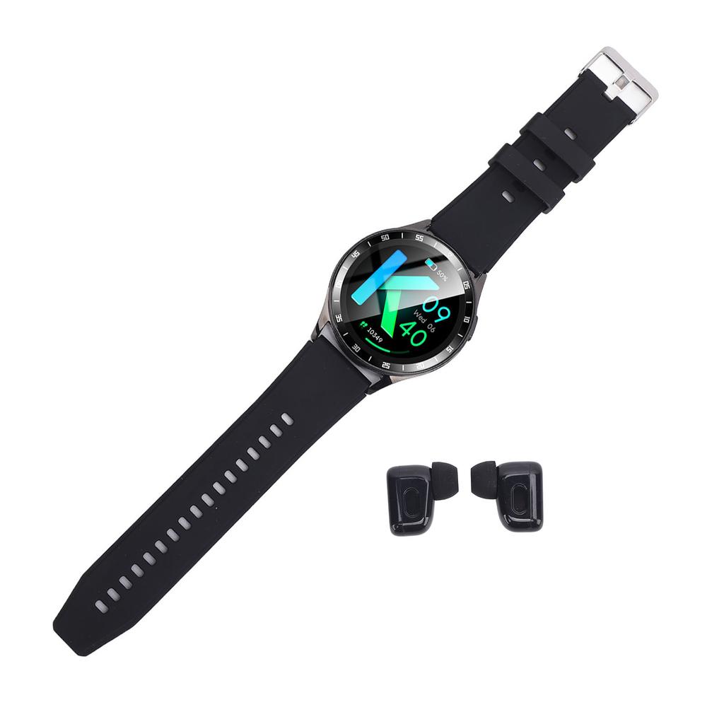 2 in 1 Smart Watch with Earbuds Flip Cover Ultra Thin Metal Case IP67 NFC Function Weather Forecast