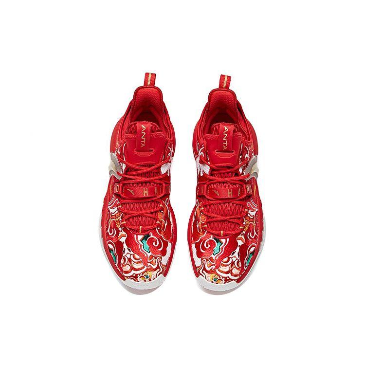 Anta GH2 Fabric TPU Shock Absorption Non-Slip Wear-Resistant Breathable Support Low-Top Basketball Shoes Men sneakers Red 112111103-7