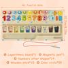 Magnetic Color and Number Maze with Magnetic Pen Wooden Counting Maze Educational Fun Counting Matching Games Montessori Toy