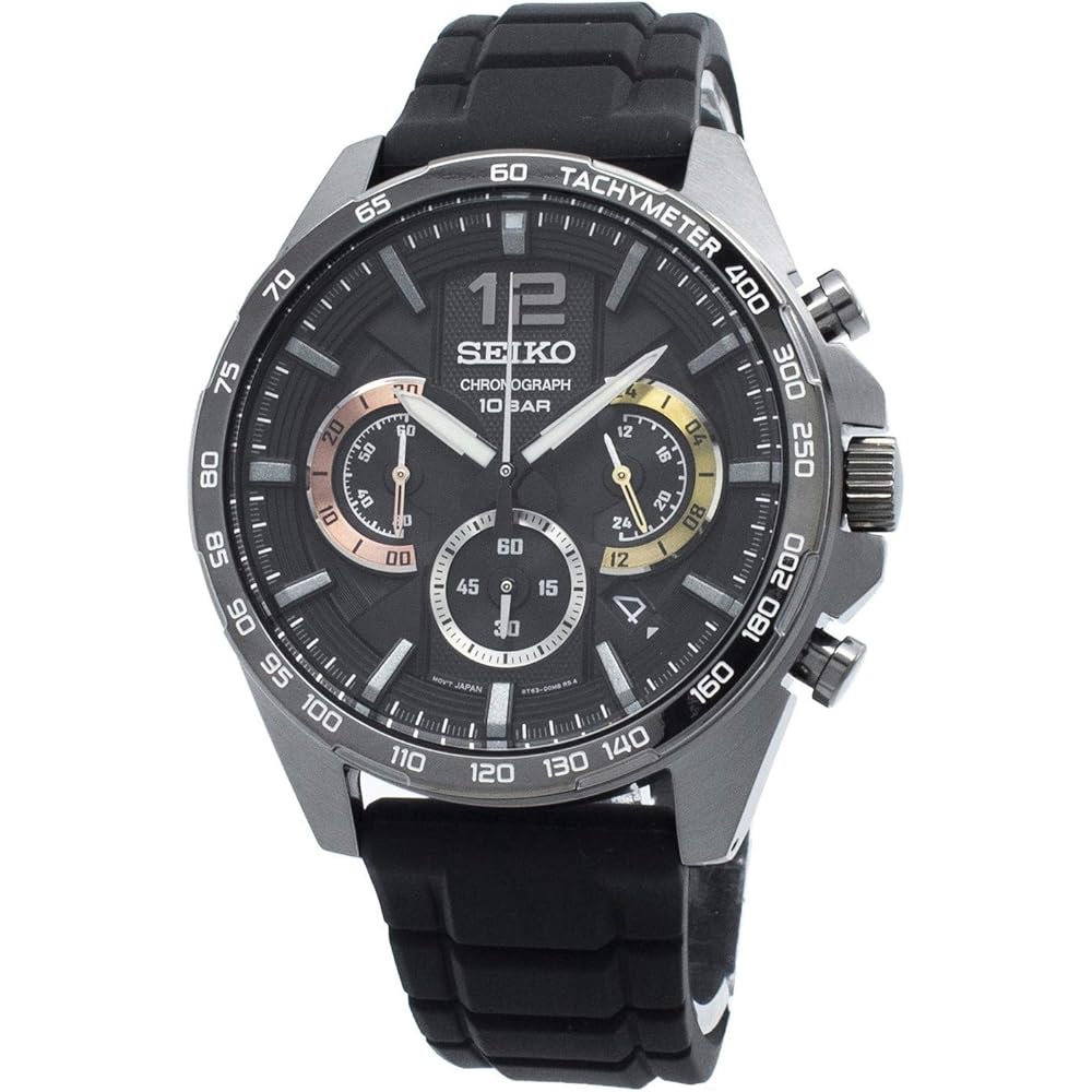 Seiko Quartz Chronograph SSB349P1 Men s Watch Stainless Steel Black Dial Water Resistant