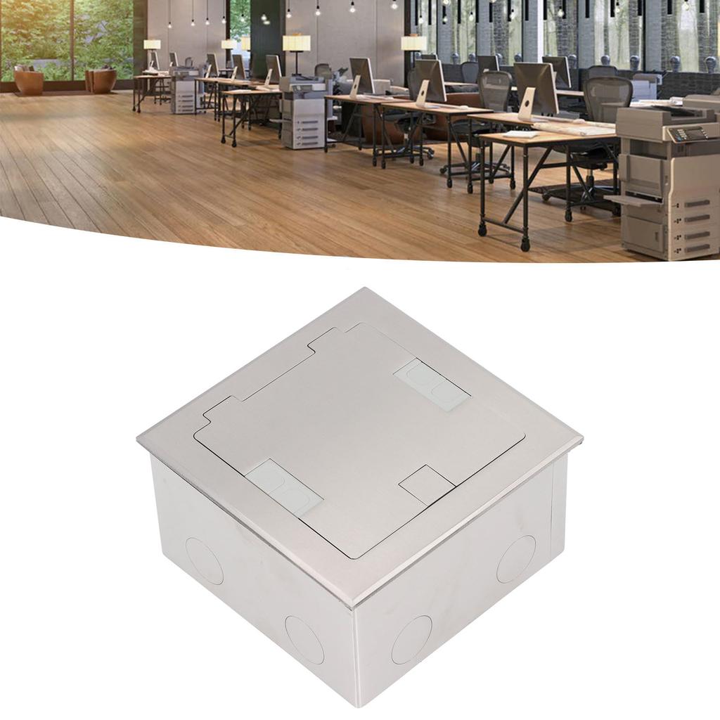 Recessed Floor Outlet Box Water Proof Stainless Steel Flat Socket 16A 2 3 Holes USB Port Silver
