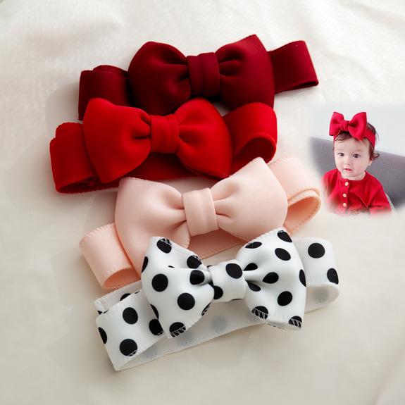 Newborn Baby Girl Headdress: Big Bow Headband for Fontanel Protection, Birthday Outfit Accessory