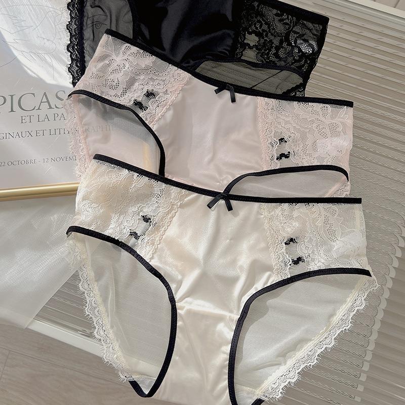 Ladies Court Pure Desire Style New Lace Sexy Bow Sweet and Comfortable Briefs Underwear