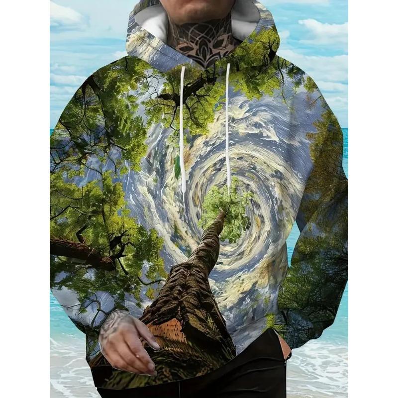 Men's Autumn and Winter 3D Printed Hooded Fashion Versatile Trend Breathable Casual Hoodies & Sweatshirts (men’s)