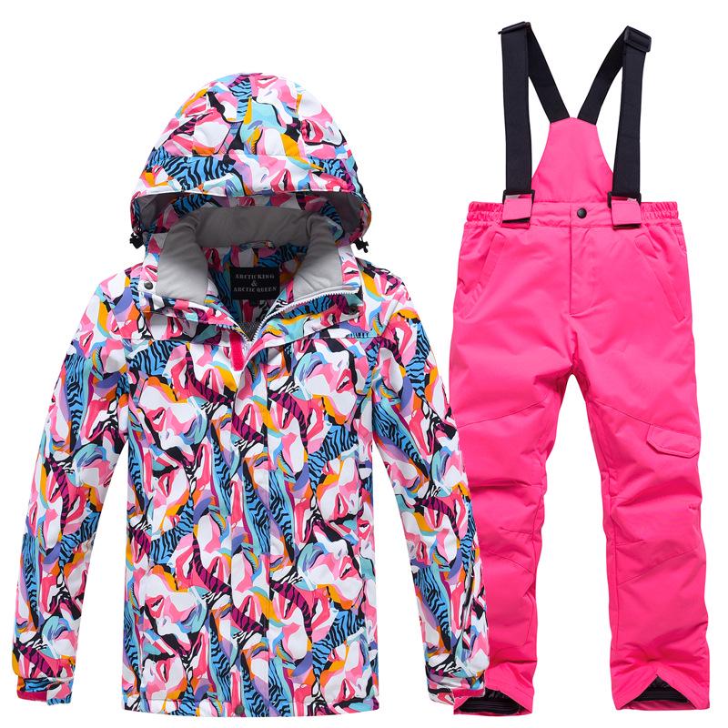 Children's Thickened Two-Piece Ski Suit for Boys and Girls - Warm Outdoor Winter Wear