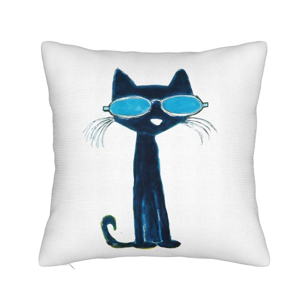 Cartoon Movies Cat Book Petes the cat Throw Pillow Cover Polyester Cushions for Sofa Fashion Pillowcover Home Decor