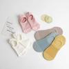 5 Pairs Summer Thin Mesh Socks Ladys Shallow Silicone Anti Slip Invisible Socks Lovely Solid Color Boat Socks
