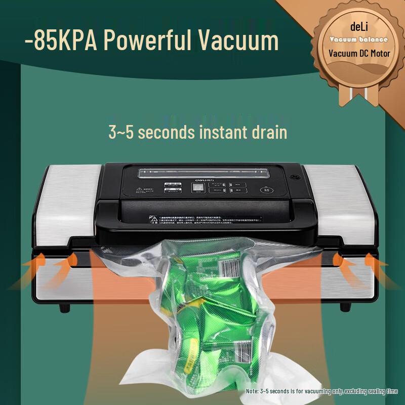 Deli Fully Automatic Dual Pump Vacuum Sealer CN plug (adapter included)