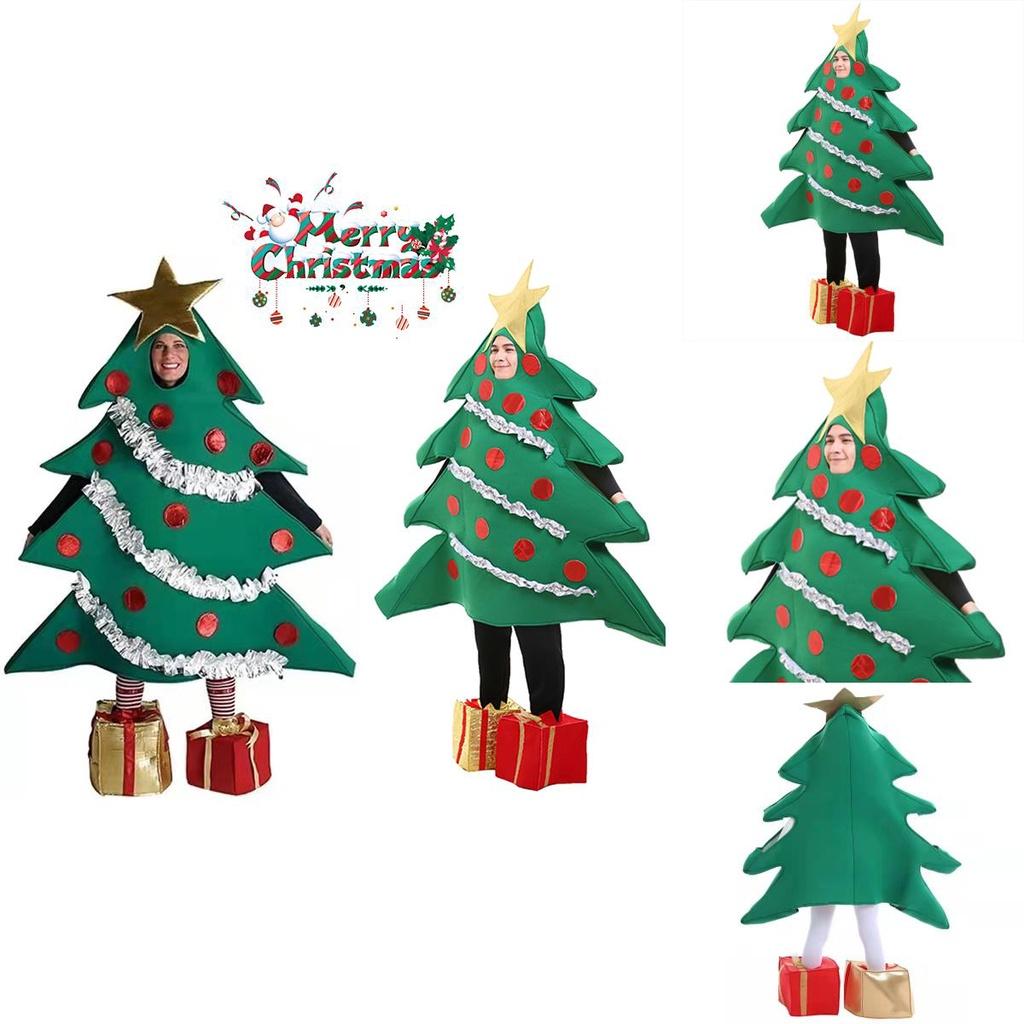 Festive Unisex Christmas Tree Cosplay Costume Funny Clothes Suit Xmas Fancy Dress Party Adults