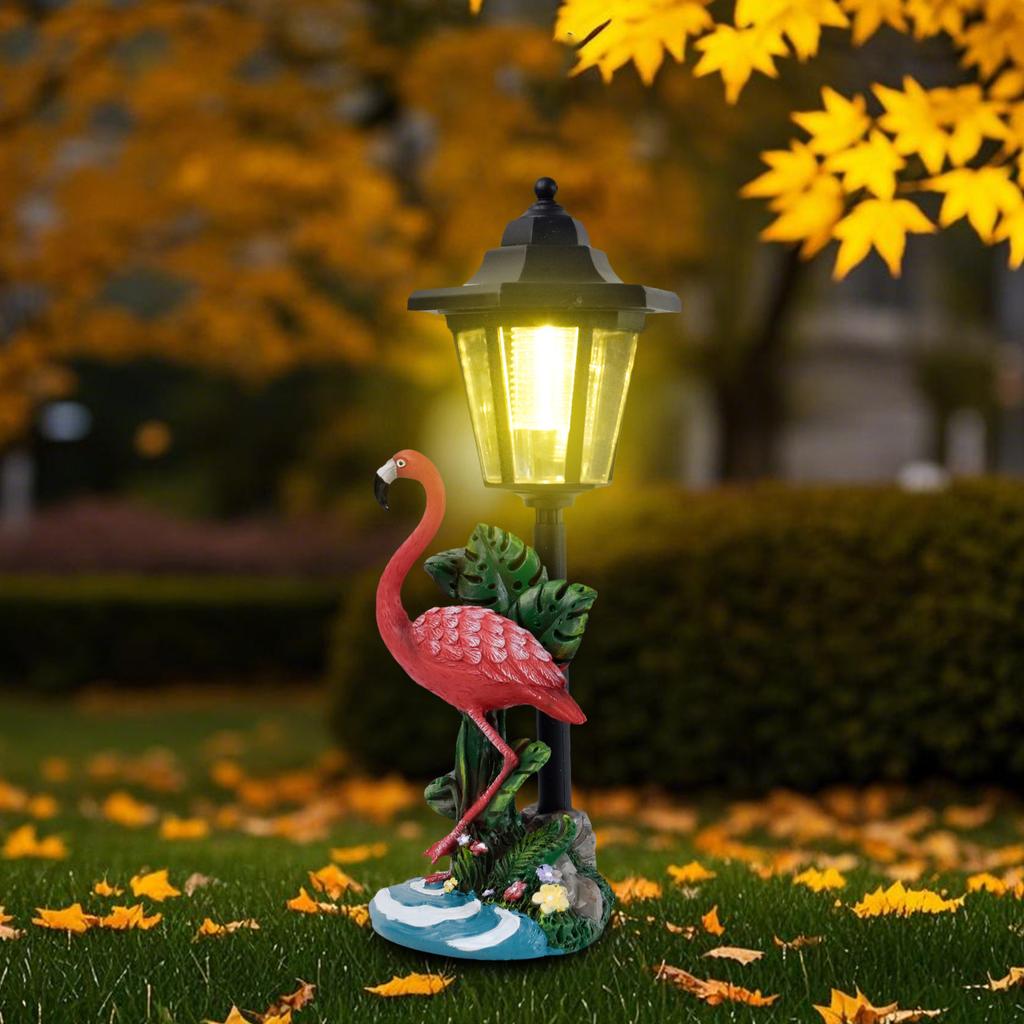 JYL TS/118,Flamingo Crane Resin Solar Outdoor Light for Home Garden Path Corridor Sculpture Lamp