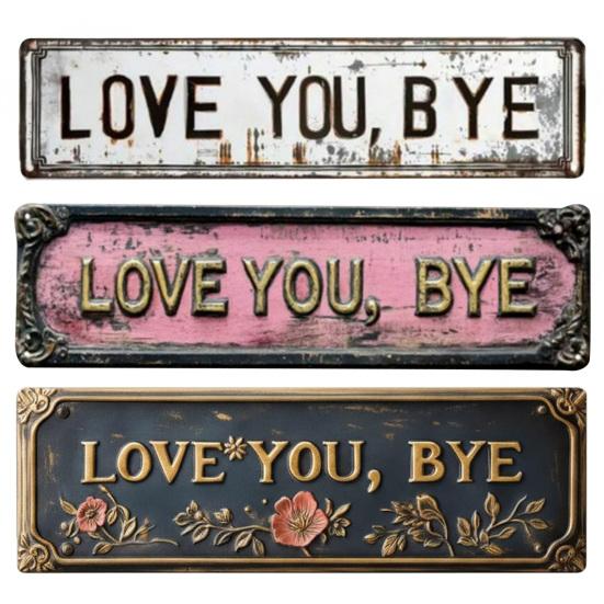 Älskar dig Hej Vintage Metallväggskylt Retro Rustik Stil Väggkonst Plakett för Hem Bar Hall Entré Garageport Dekor