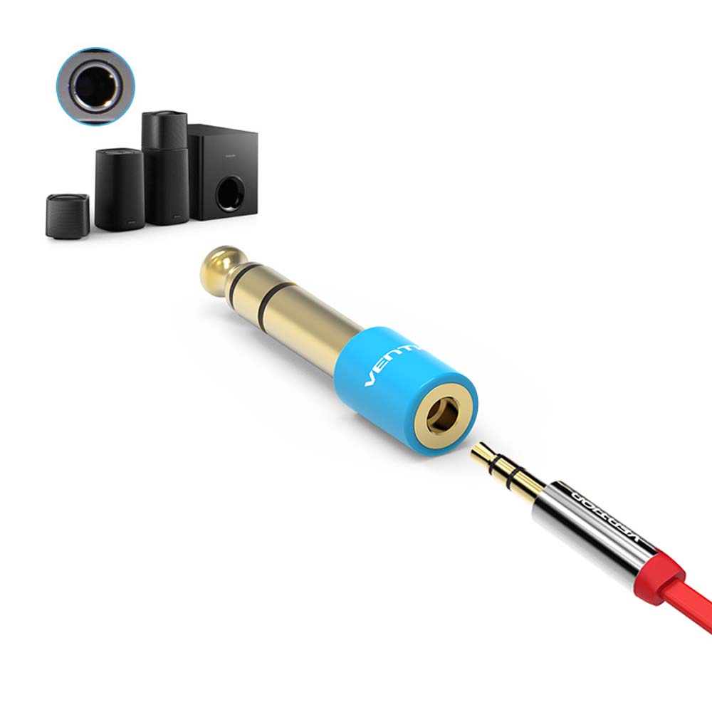 Female 6.35mm to 3.5mm Converter Stereo Earphone Amplifier Audio Plug Audio Connector Audio Adapter