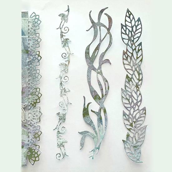 4PCS Cutter Mold, Flowers Plants And Vines Shape Cutting Dies, Sharp Carbon Steel Cut Stencils, for Scrapbooking And Card Making