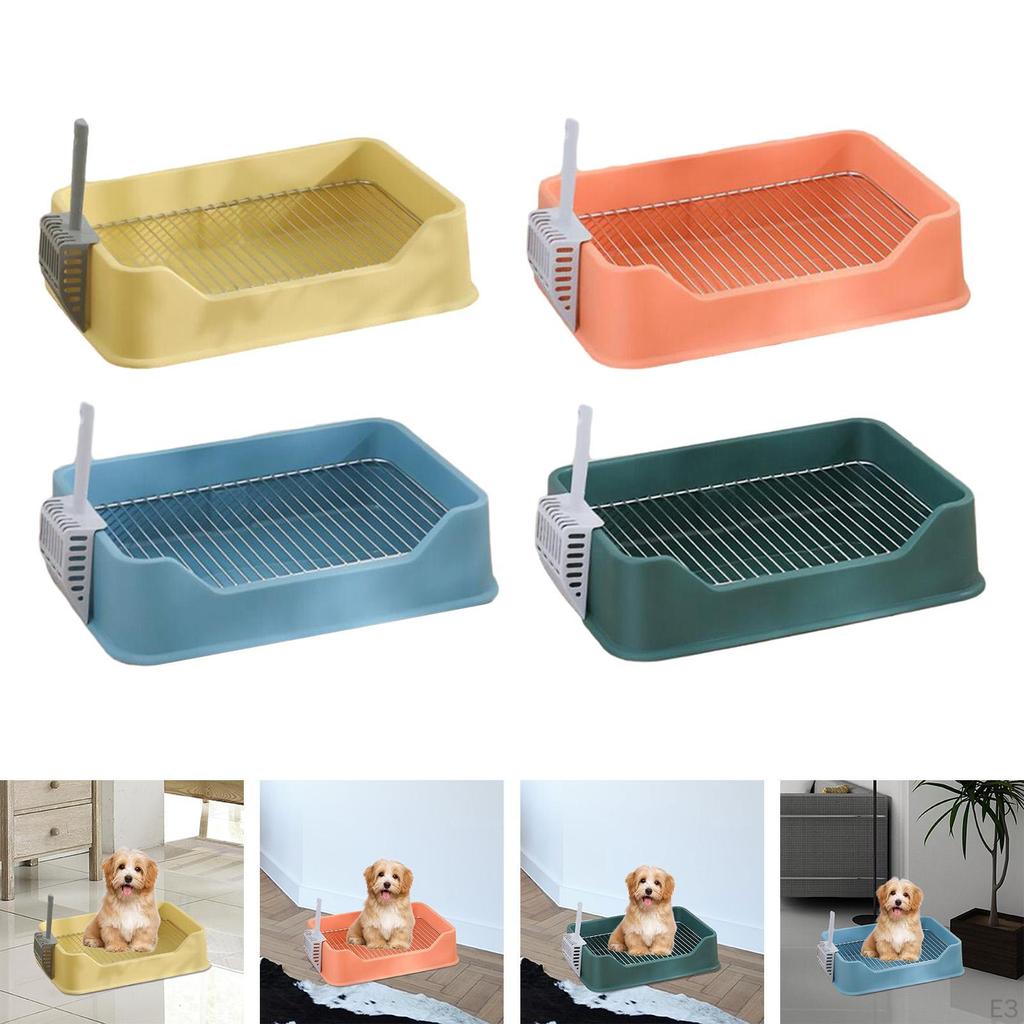 Dog Litter Pan Cage Pee Tray Bunny Bedpan with Scoop Potty for Ferrets