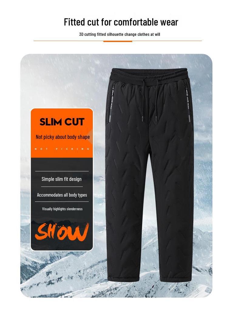 Lässige Winter-Fleece-gefütterte Jogginghosen mit Reißverschlusstaschen, warm und vielseitig für Paare