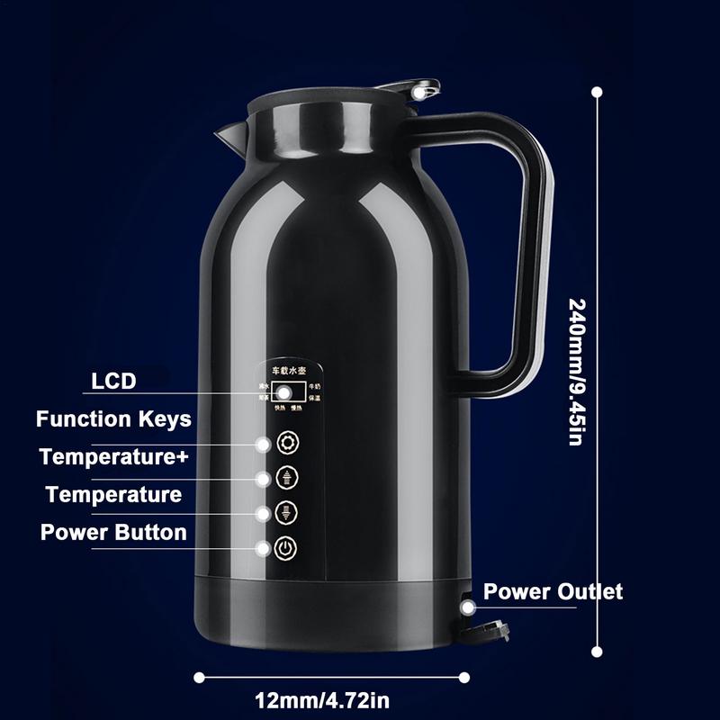 Portable Travel Heating Cup 1150ml 12V/24V Electric Auto Kettle For Milk Drinks Car Thermal Cup Car Electrical Appliances