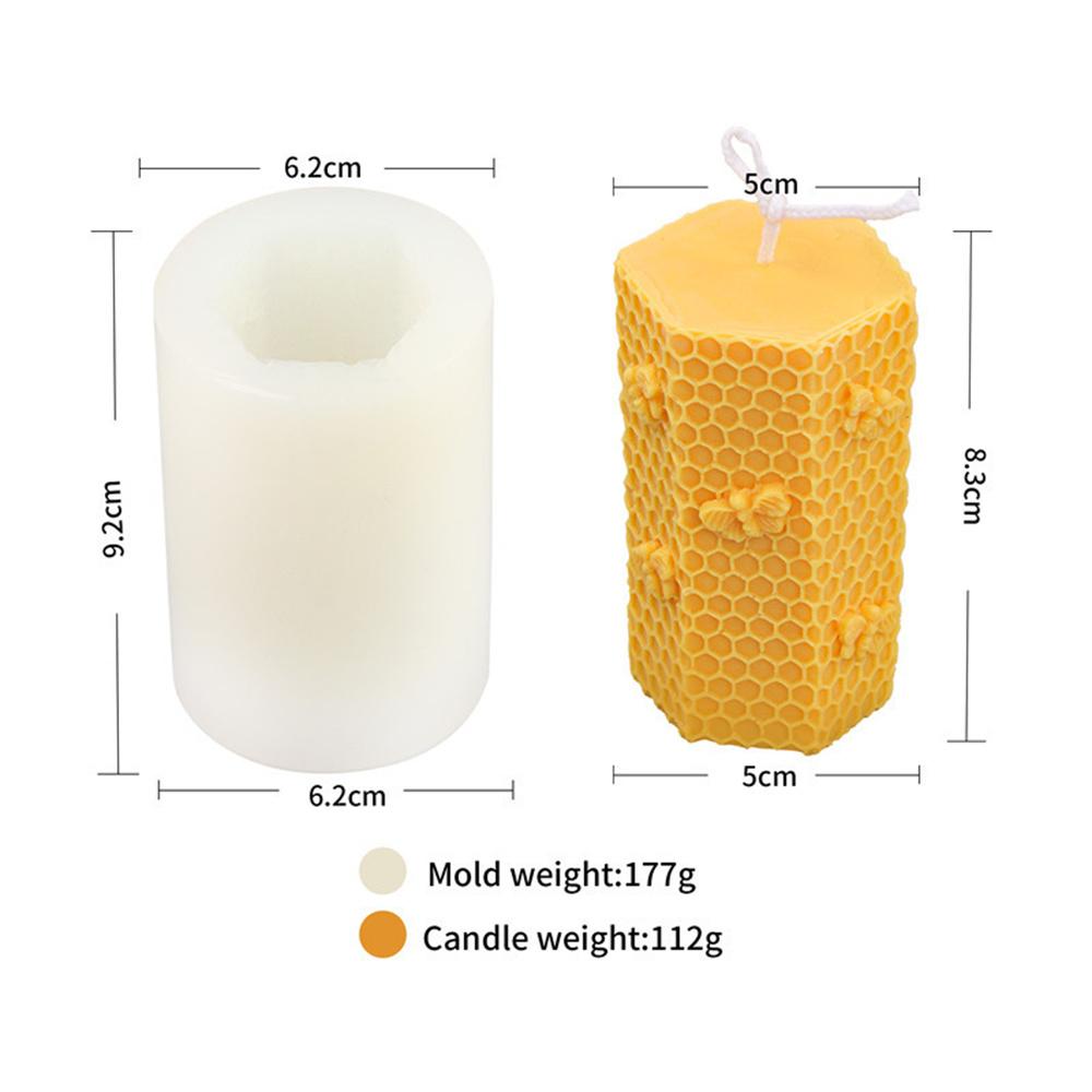 3D Hexagonal Beehive Candle Mold DIY Flying Bee Honeycomb Aromatherapy Gypsum Mold Bread and Candy Baking Tools