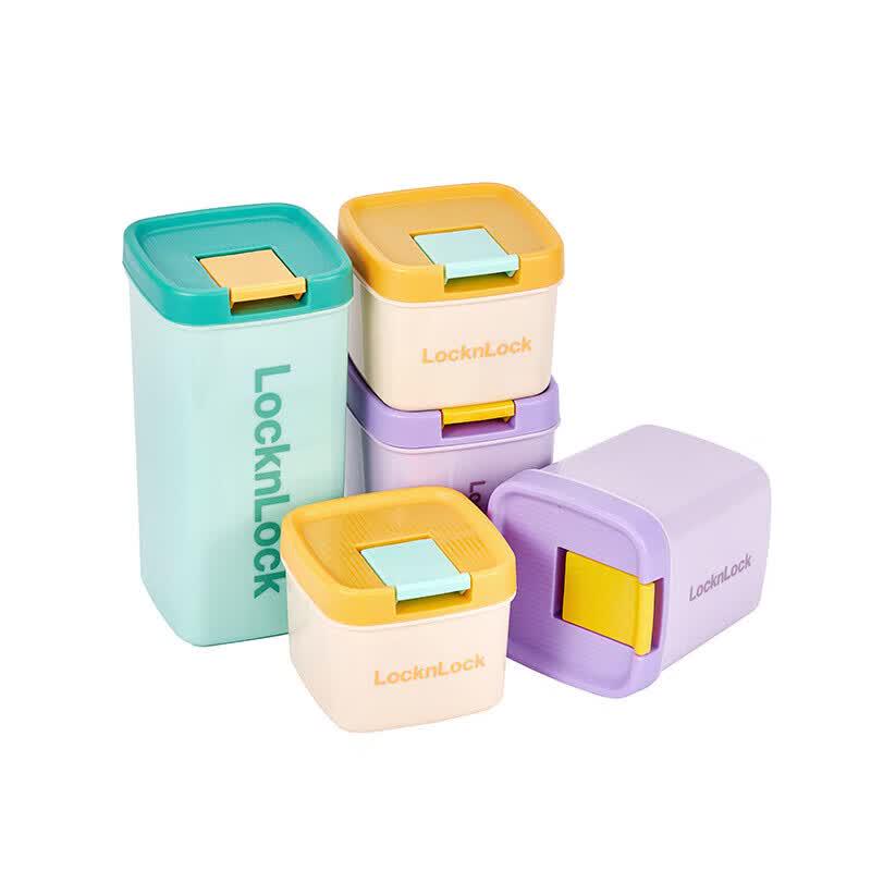 Lock & Lock Macaron Multi-Color Sealing Jar 5-Piece Set