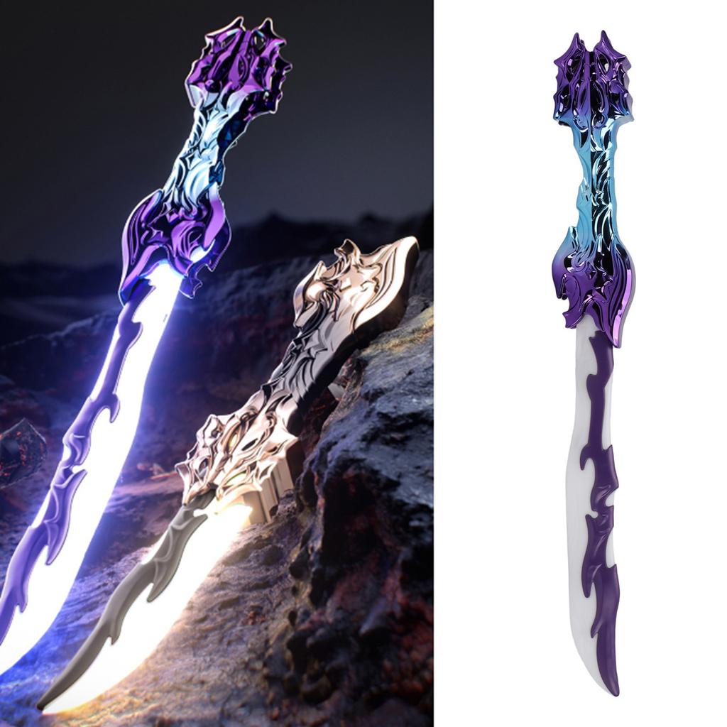 Light Up Sword Foldable Rechargble Color Changing LED Light Up Sword Toy with Sound Effect