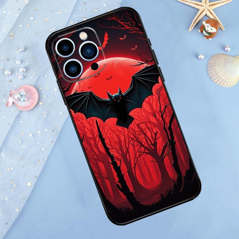 Gothic Horror Bats Full Moon Case For iPhone 17 Pro Max 16 14 13 12 11 15 Pro Max Plus 12 13 Mini 16e 17 Air Back Cover