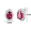 925 Sterling Silver Light Luxury Fashion Natural Filled Ruby Earrings Ov8*10mm 7ct for Women's Engagement Anniversary Gift