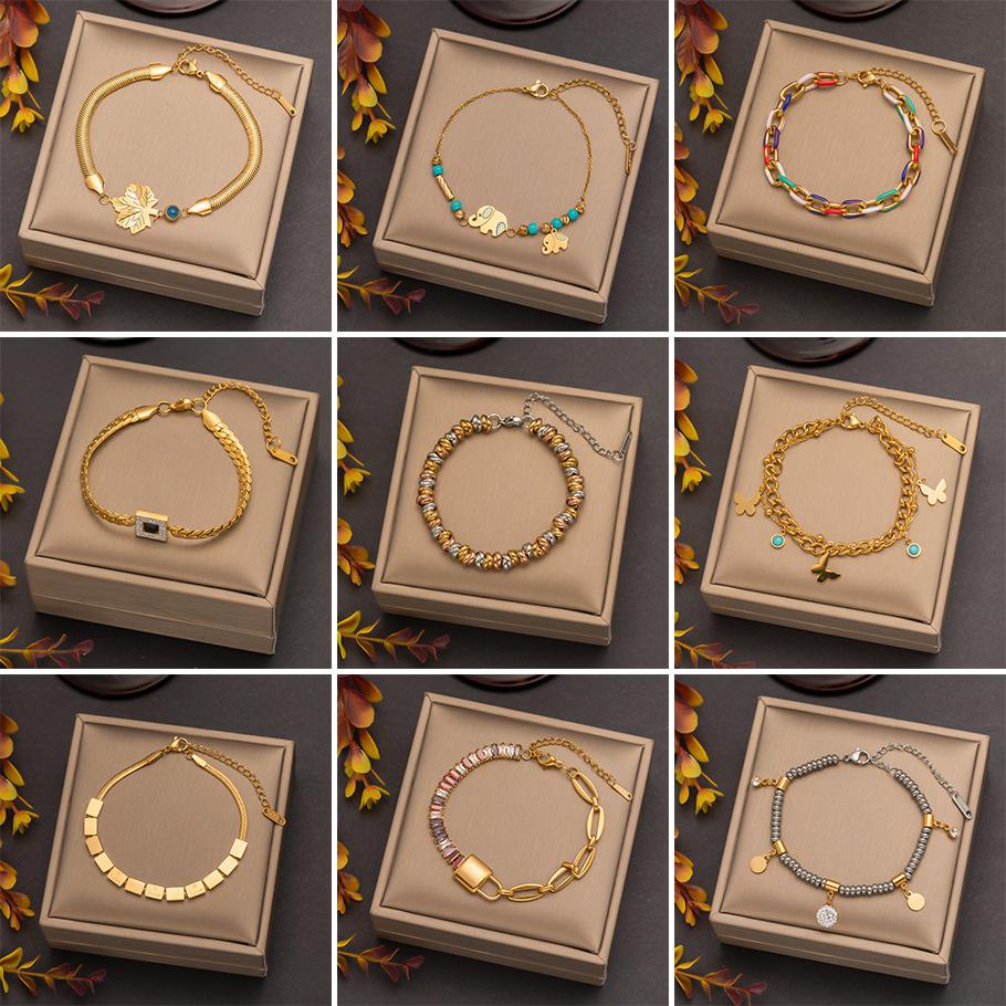 Stainless Steel Pearl Love Heart Bracelet For Women Girls Gold Color Vintage Wrist Chains Rustproof Birthday Party  Gifts