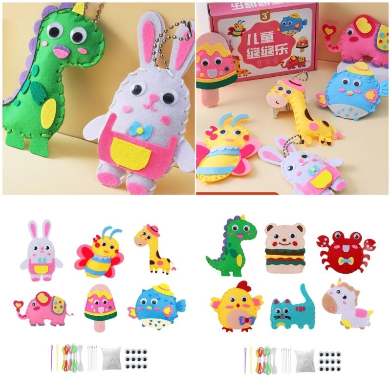 Childrens Nonwoven Fabric Sewing Craft Set Safe Cotton Educational Toy For Creative Bag Design And Motor Skills