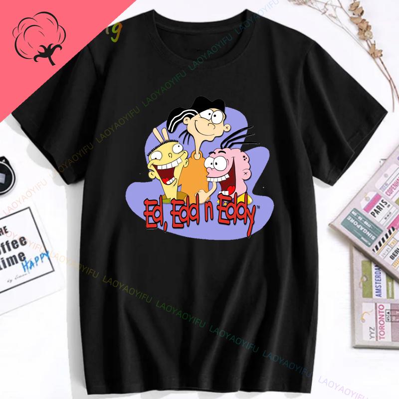Ed Edd N Eddy Man Woman TShirt Cartoon Network TV Show Hip Hop Mens Tee Shirts Funny Tee Mens Tee Cotton Shirts