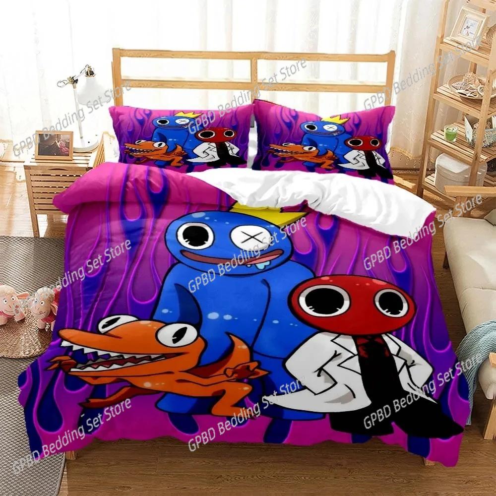 Spiel Regenbogen Freunde 3D cartoon printed bedding for Boys Customized King size bedding set Queen bedding set