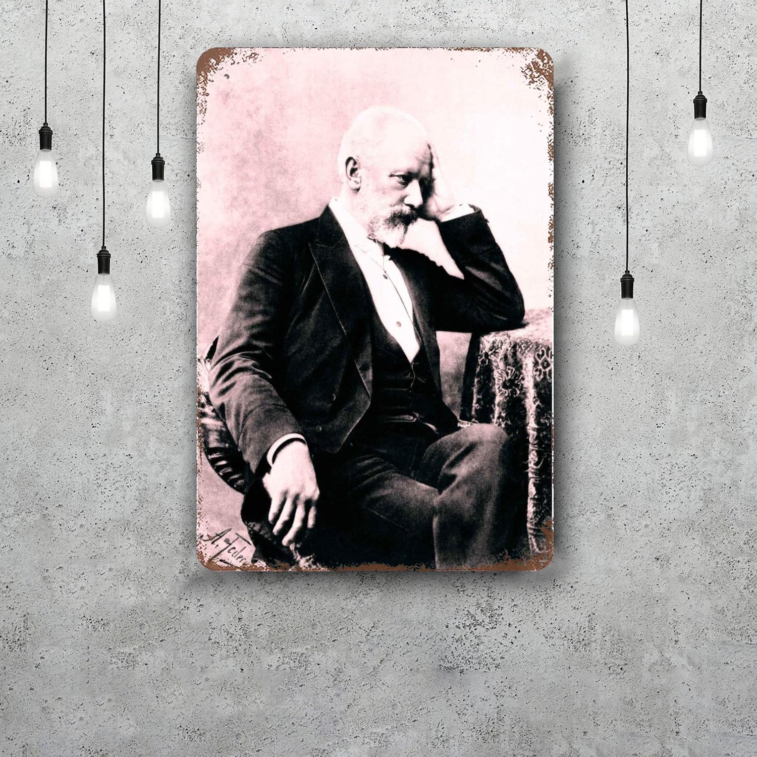 

Pyotr Ilyich Tchaikovsky Decor Poster Vintage Tin Sign Metal Sign Decorative Plaque for Pub Bar Man Cave Club Wall Decoration 20x30cm（7.8x11.8inch）