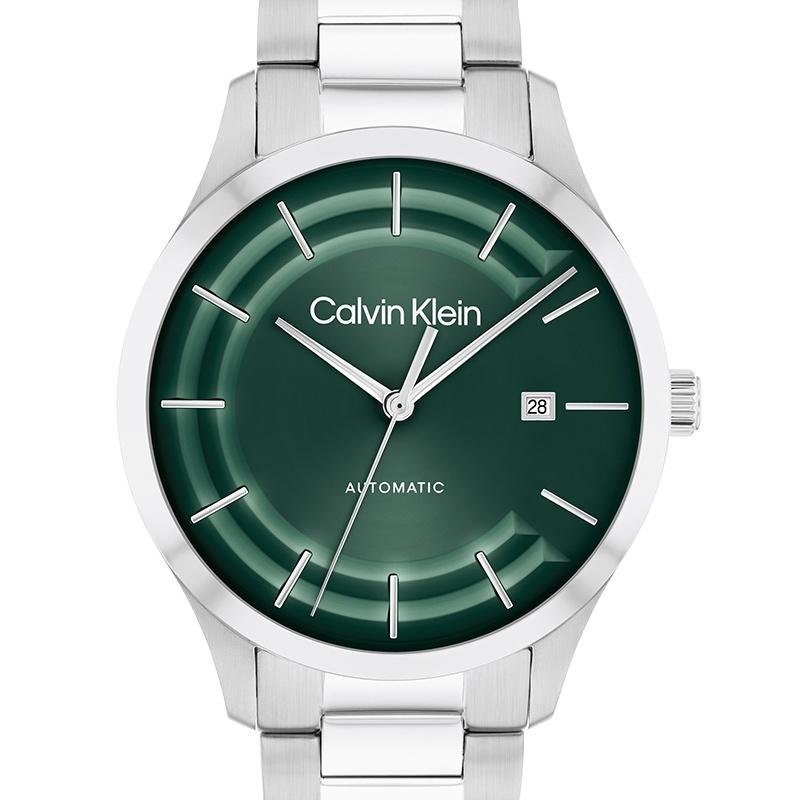 CALVIN KLEIN Knight Series Watch Automatic Mechanical Movement Steel Strap 40mm Green Dial Unisex 30m Waterproof 25300022