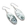 Natural Tree Agate Gemstone 925 Sterling Silver Jewelry Earring 2.05" AE-13040