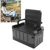 Collapsible Car Storage Box Setting Chair 2 In 1 Foldable Trunk Container Matt Black for Home Travel Fishing Camping
