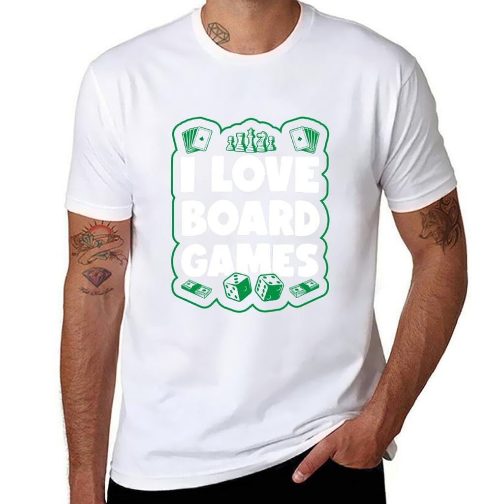 I Love Board Games Gift Game Board Gaming Game Lover Tshirt Cotton Tshirt Plain For Unisex Package Tshirt