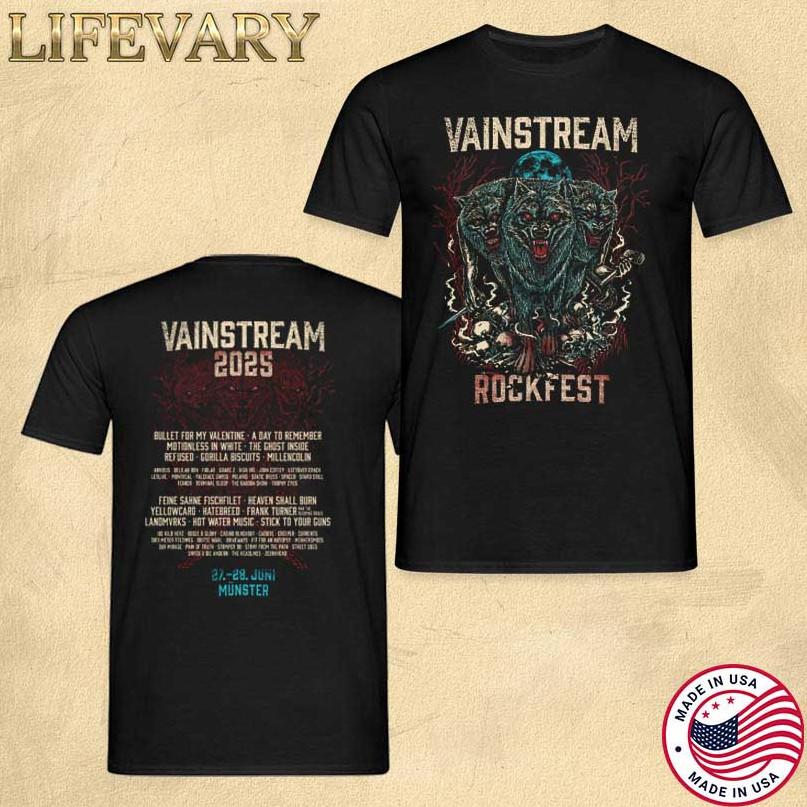 Vainstream Rockfest Wolf 2026 Merch T-Shirt S