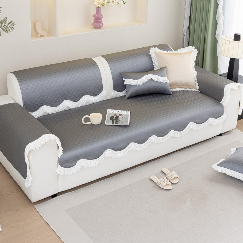 Ice Silk Summer Sofa Cushion Cool Feeling Breathable Sofa Covers For Living Room Anti-Dirty Universal Couch Slipcover Sofa Towel