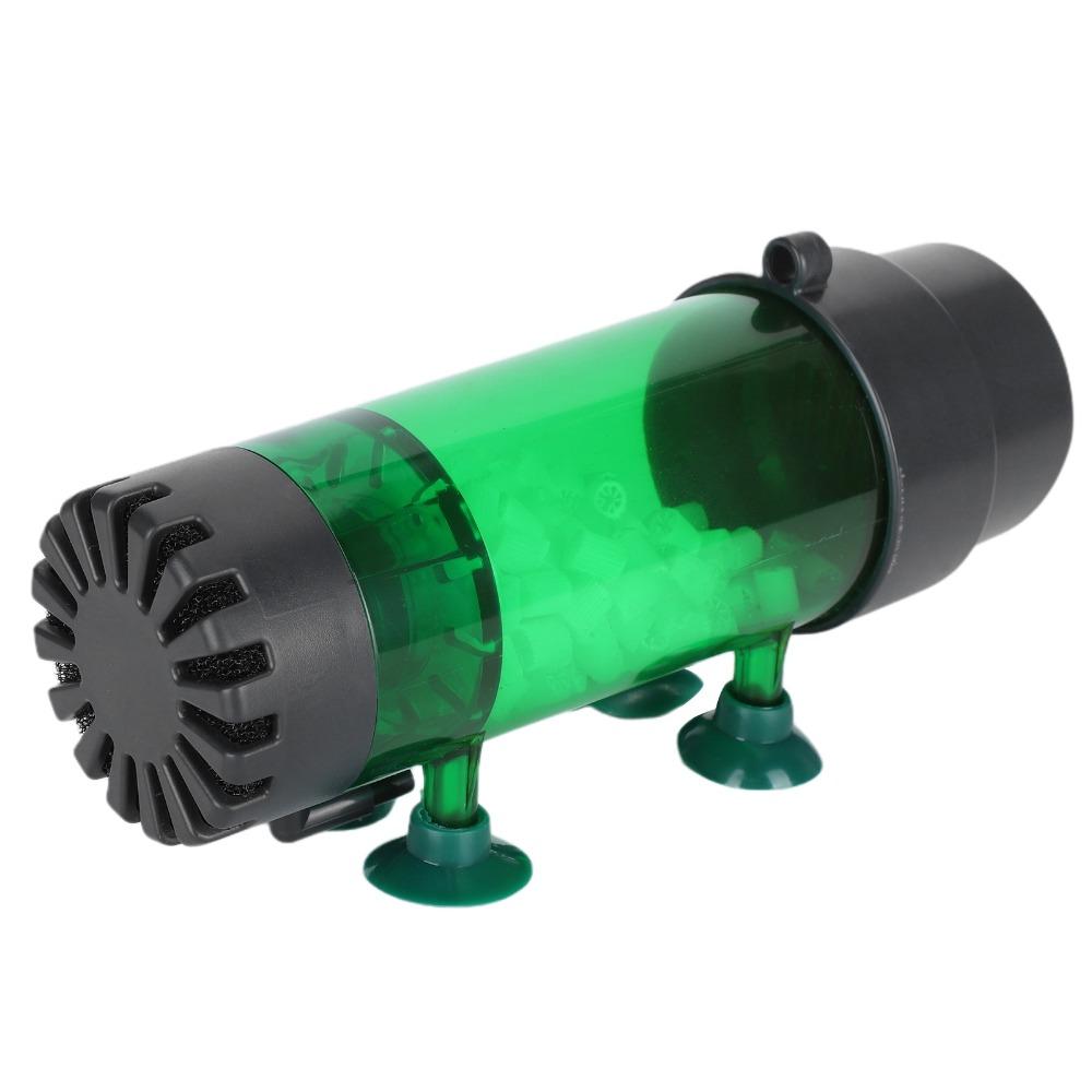 Plastic Fluidized Bed Filter Stable Installation Easy Cleaning Bubble Bio Media Filter With Suction Cup Green