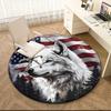 1pc American flag patriotic pet Round carpet Painted Printed circular carpet, home door mat, outdoor travel protection carpet