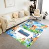 Bluey Soccer Fun Personalized Text Carpet Perfect for Game Room Kitchen Balcony Dining Room Anti-slip Rug Anime Office Decor
