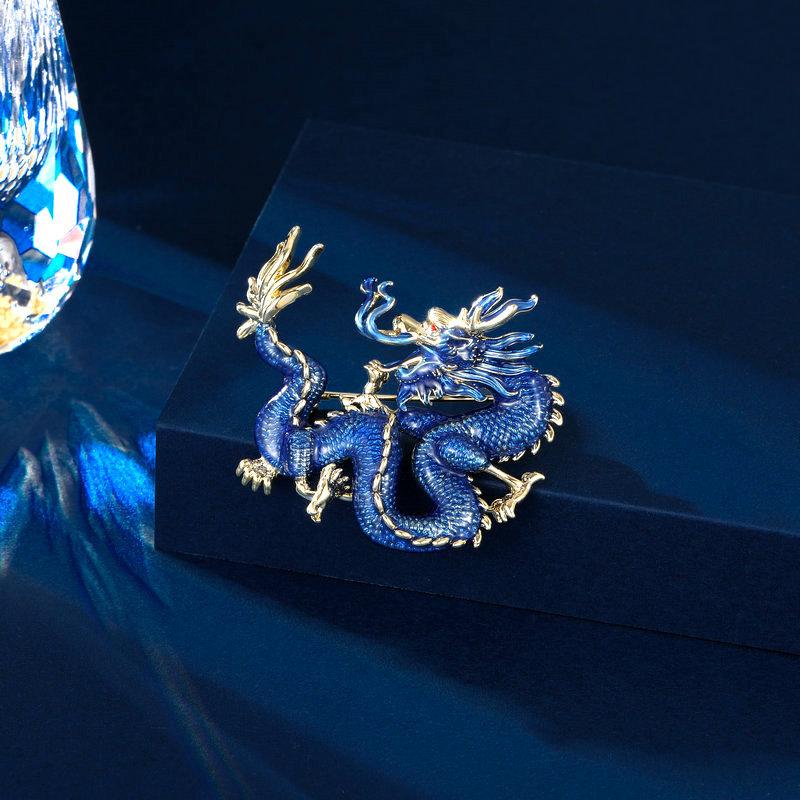 

Новый высококачественный пиджак, аксессуары для костюма, булавки, нишевый креативный зодиакальный дракон, брошь-дракон унисекс