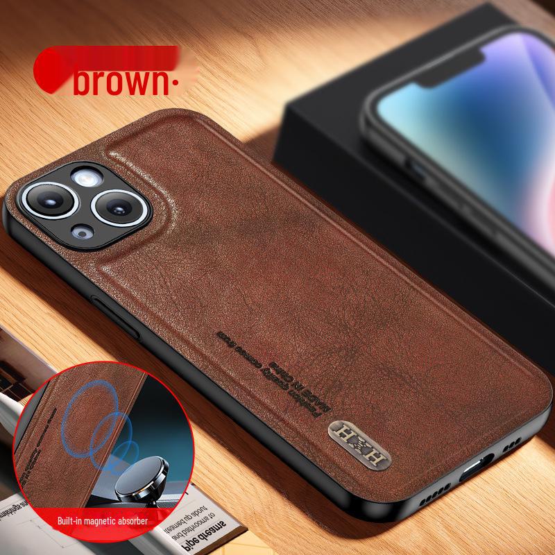 

Совместимый чехол из матовой кожи Antique для Huawei X8C, Y72, Honor 90, X9C, X6B, 200 Lite Huawei NOVA12SE/11SE коричневый