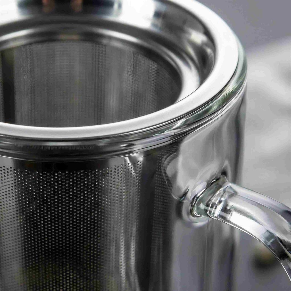 MUG INFUSIBLE FOR WINTER TEA AND HERBS THERMAL GLASS 500ml LID