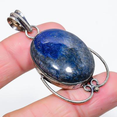 Lapis Lazuli Gemstone 925 Sterling Silver Jewelry Pendant 2.17" P5l59