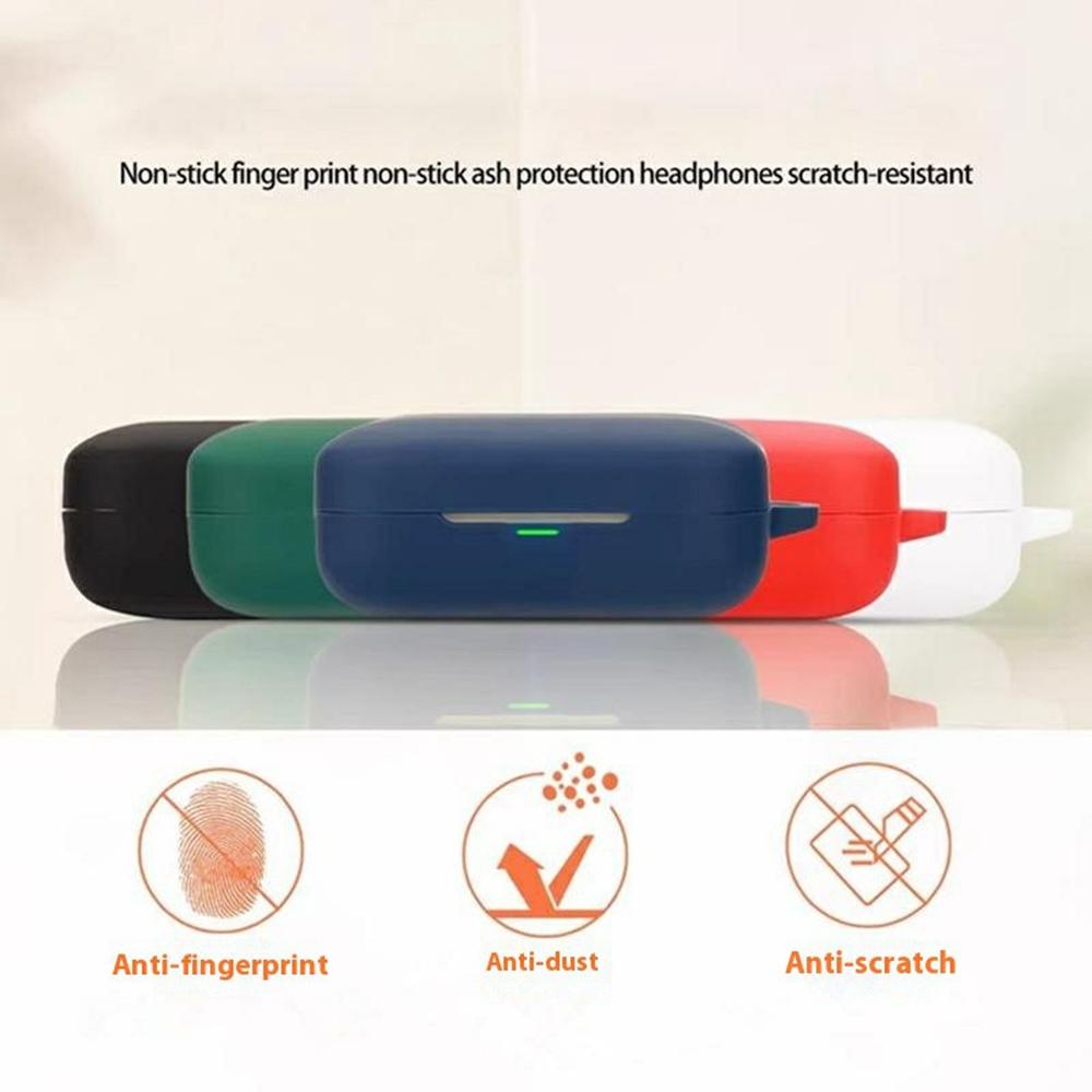 For Realme Buds Air 7 Silicone Case Wireless Earphone Protective Cover with Buckle,Cleaning Brush